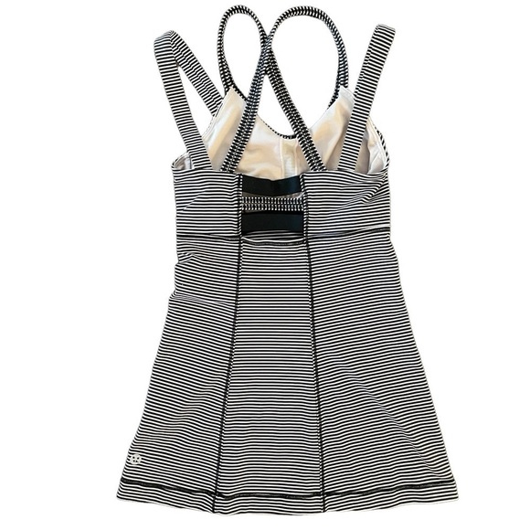 Lululemon Happy Strappy Tank, Mini Pop Stripe Black Mink Berry, Size 2 - Picture 11 of 14